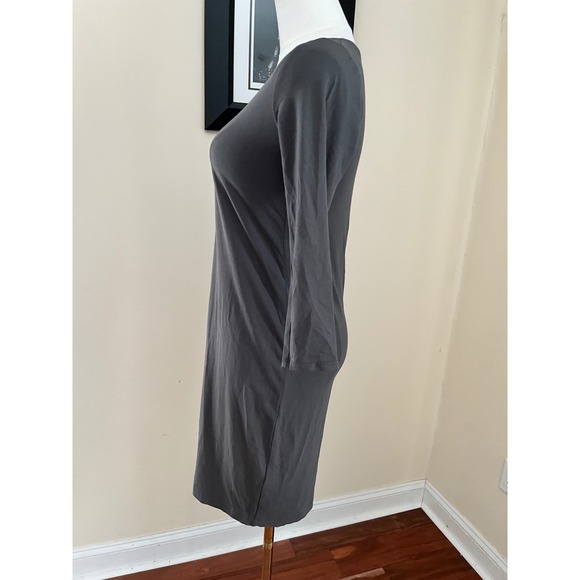 NWT Eileen Fisher Viscose Jersey V-Neck Dress Ash Grey XS NEW - Picture 6 of 7